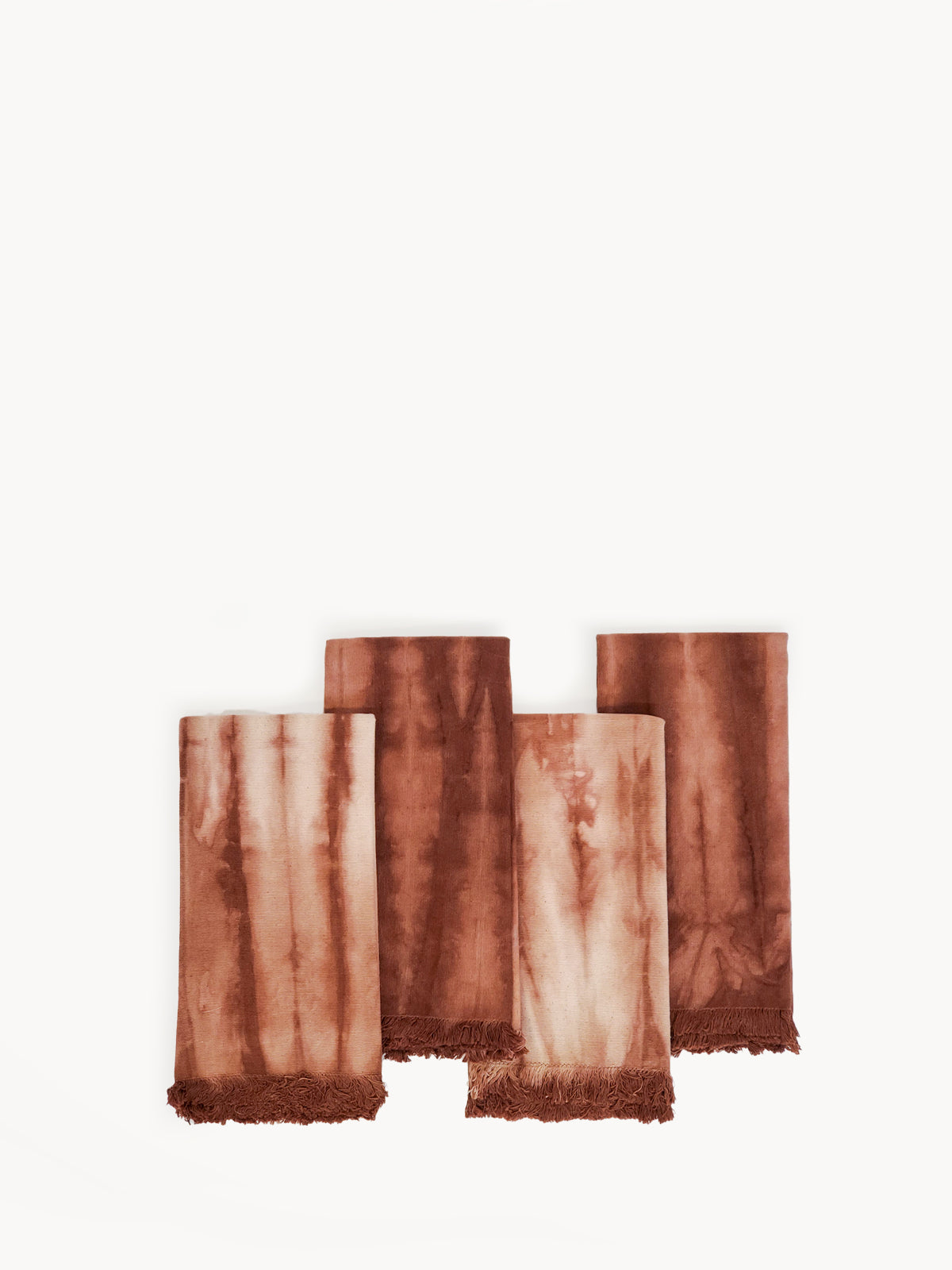 Tie‑Dye Cotton Napkin Set – Brown | Handcrafted Tableware by Korissa