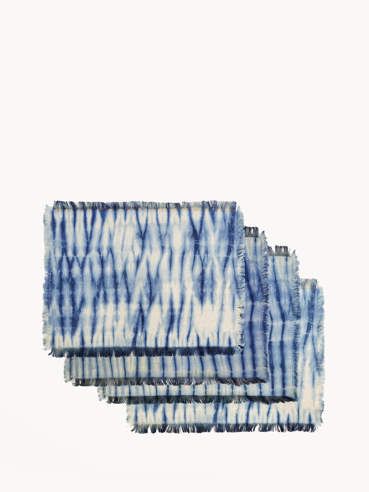 Indigo Tie‑Dye Cotton Placemats – Set of 4 | Handcrafted Table Linens by Korissa