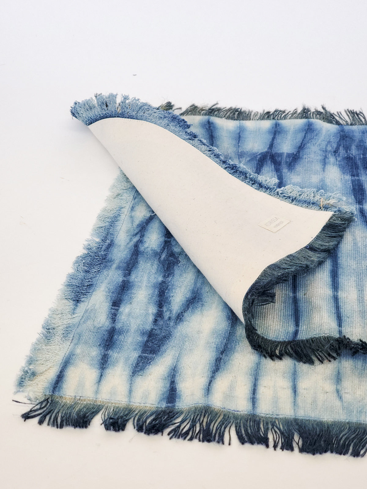 Indigo Tie‑Dye Cotton Placemats – Set of 4 | Handcrafted Table Linens by Korissa