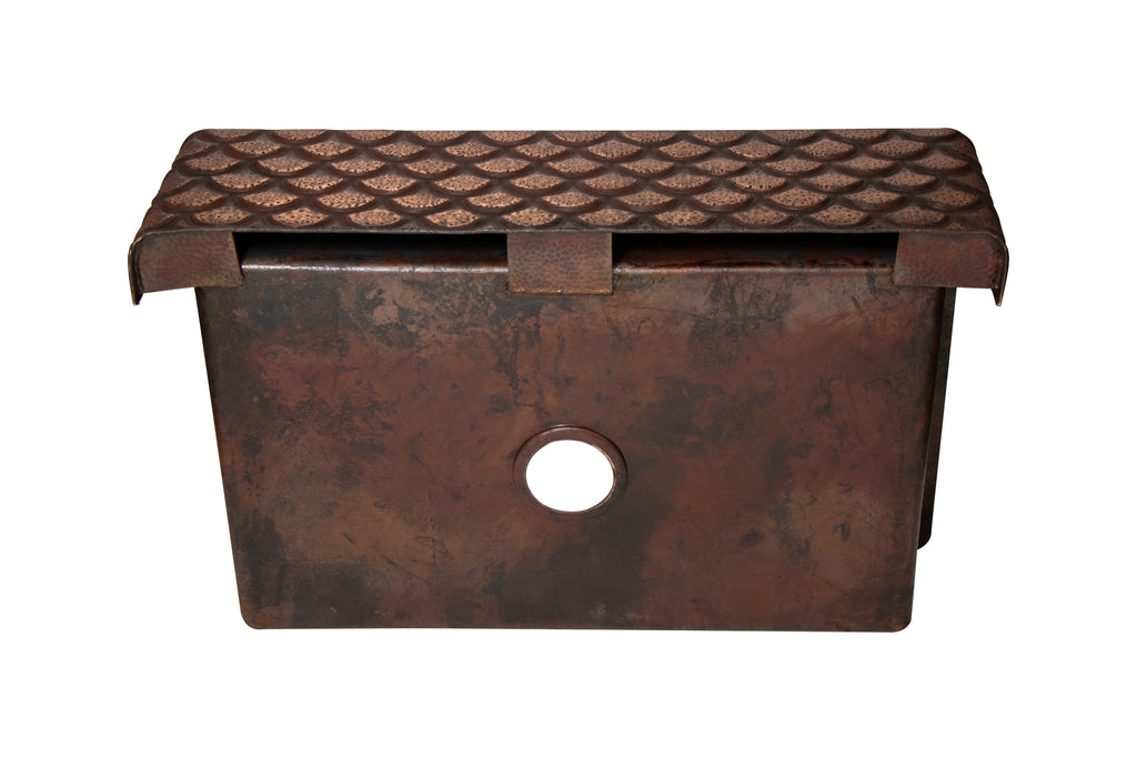 33" Artisanal Hammered Copper Farmhouse Sink – Squama Apron-Front Basin