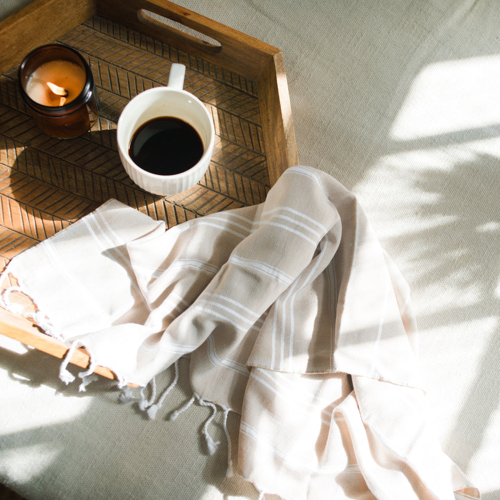 Classic Turkish Hand Towel – Soft, Quick‑Dry Cotton | Slate + Salt