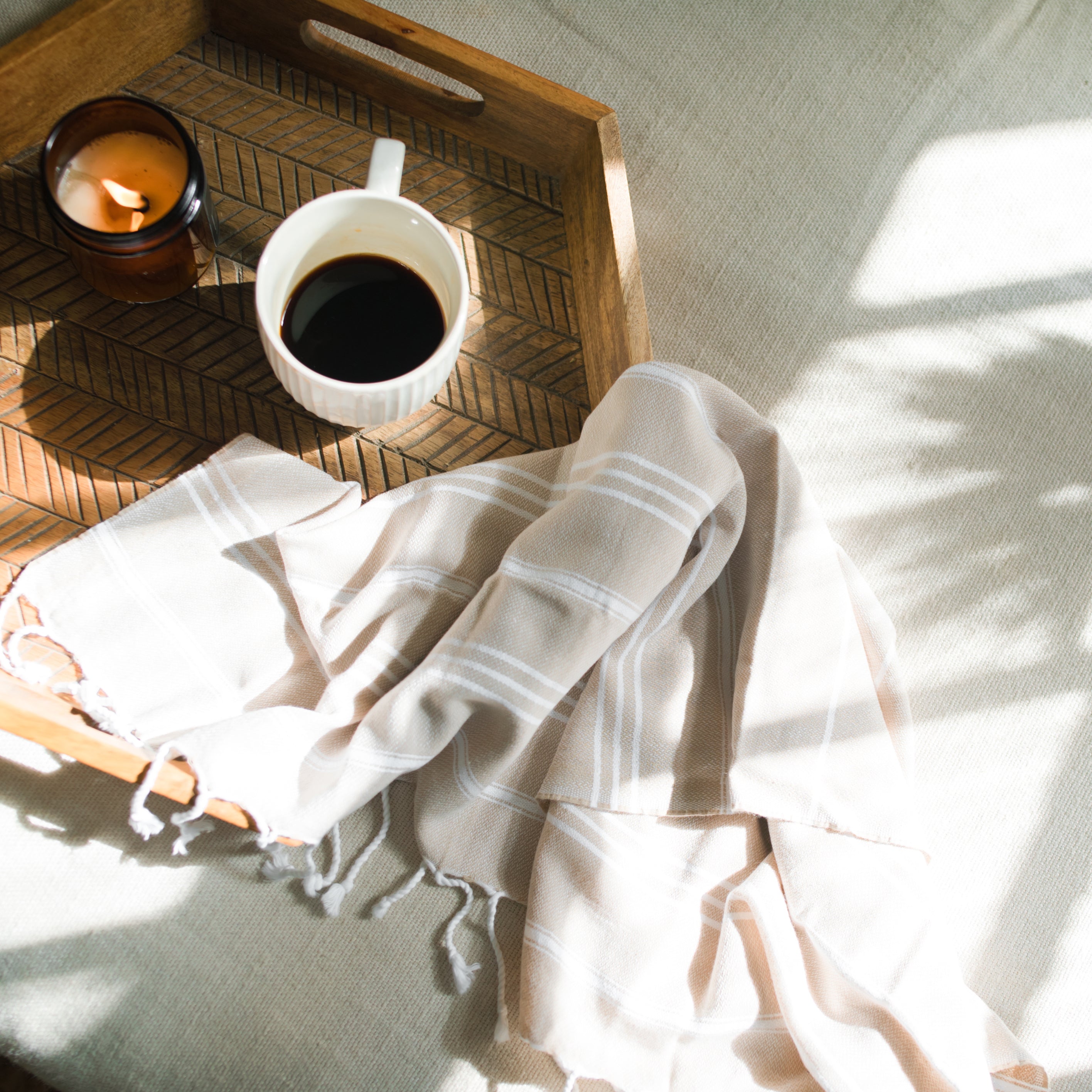 Classic Turkish Hand Towel – Soft, Quick‑Dry Cotton | Slate + Salt